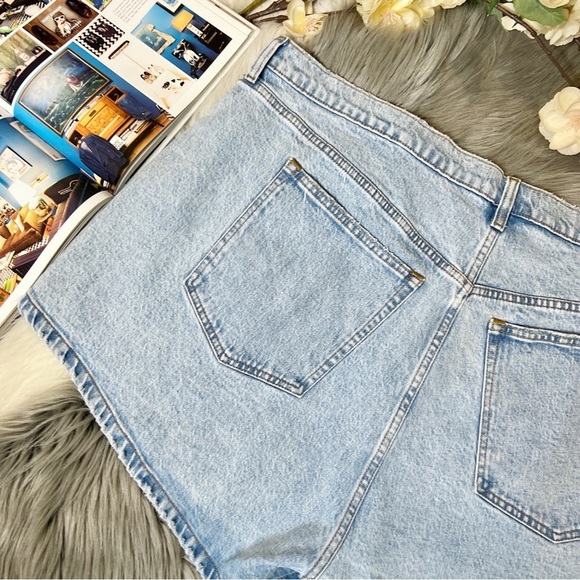 NEW Abercrombie The Mom High Rise Curve Love Plus Women’s Denim Shorts Sz 22 - Picture 7 of 8